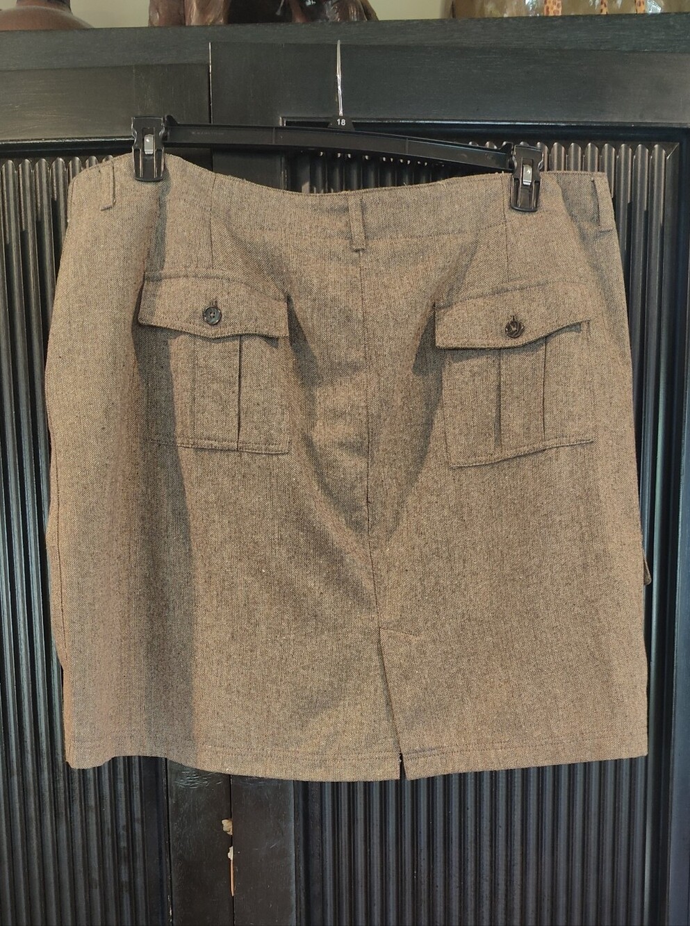Jones New York Sportwoman Taupe-Brown Textured Skirt